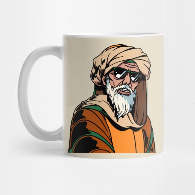 White Bearded Arabian Man Wearing Sunglasses by BadAz Collectibles